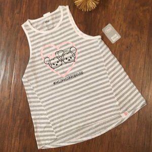 Disney Mickey Minnie Mouse Tank Stiped Swing Tank Tee Top Size Small